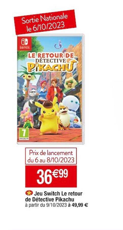 jeu switch le retour de détective pikachu