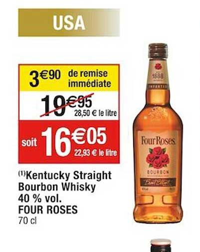 kentucky straight bourbon whisky 40% vol. four roses