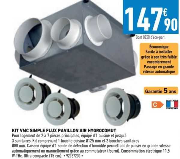 kit vmc simple flux pavillon'air hygrocomut