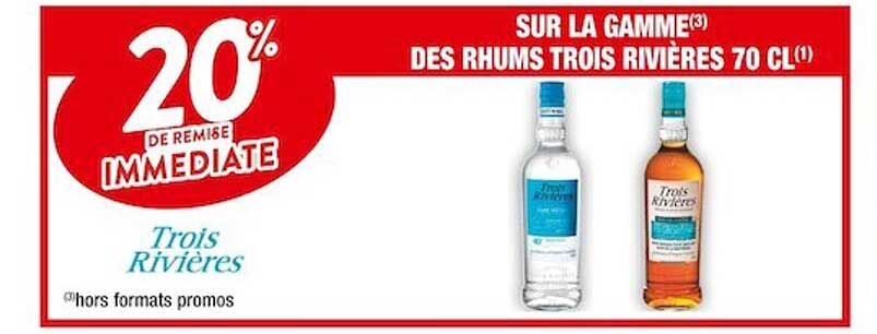 la gamme des rhums trois rivières 70 cl