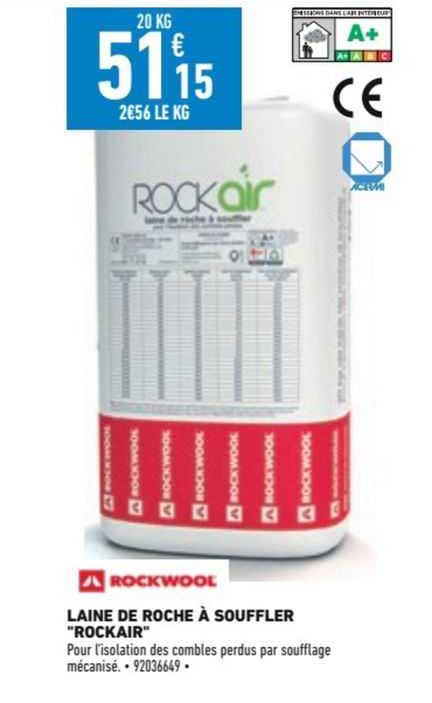 Laine De Roche à Souffler "rockair" Rockwool