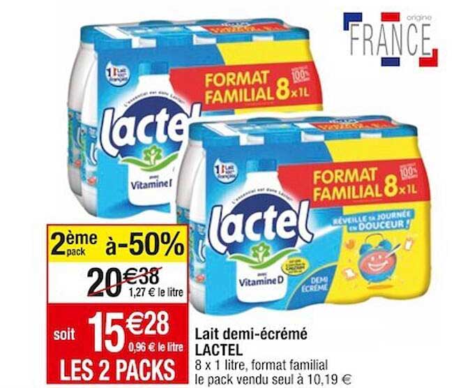 lait demi-écrémé lactel