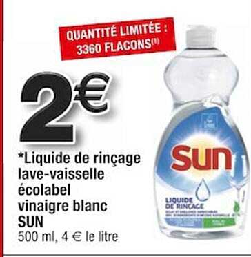 liquide de rinçage lave-vaisselle écolabel vinaigre blanc sun