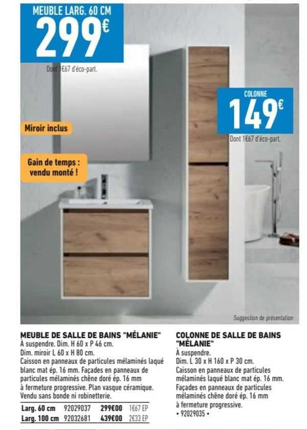 meuble de salle de bains "mélanie", colonne de salle de bains "mélanie"