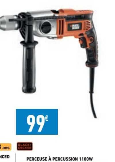 perceuse à percussion 1100w black + decker