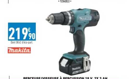 perceuse/visseuse à percussion 18v 2 x 3Ah makita