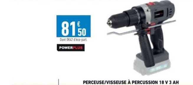 perceuse/visseuse à percussion 18v 3Ah powerplus