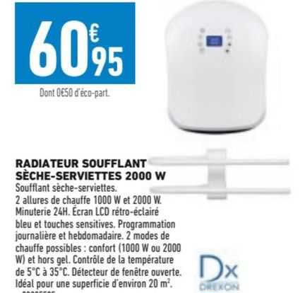 radiateur soufflant sèche-serviettes 200 w