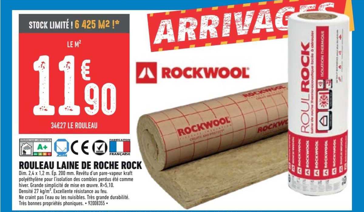 rouleau laine de roche rock rockwool