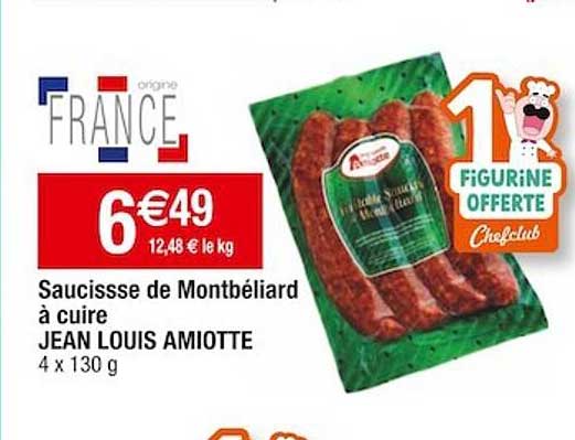 saucisse de montbéliard à cuire jean louis amiotte