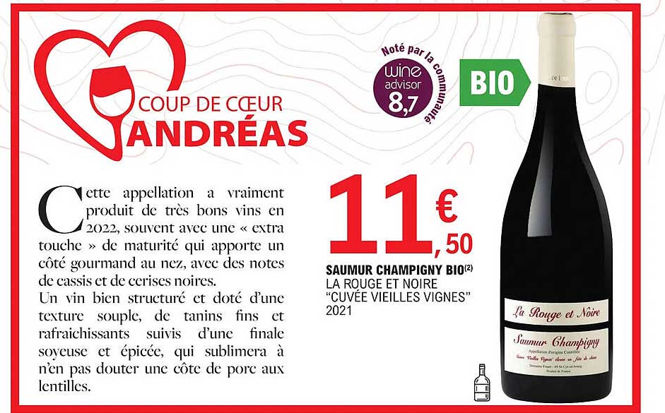 saumur champigny bio la rouge et noire "cuvée vieilles vignes" 2021