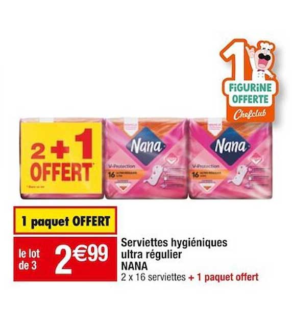 serviettes hygiéniques ultra régulier nana