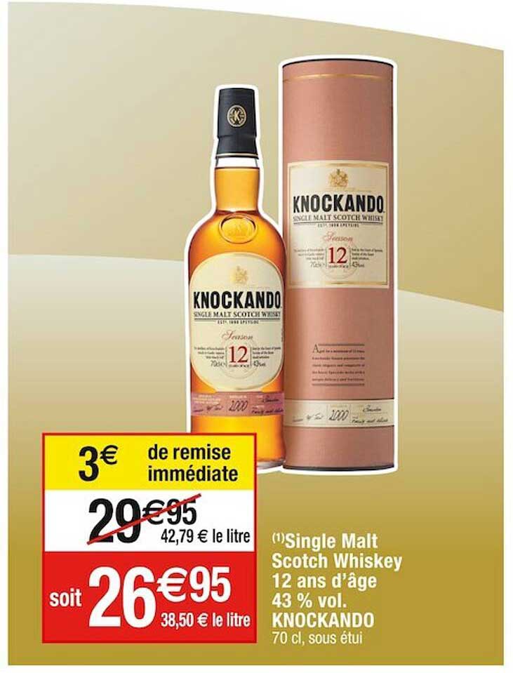 single malt scotch whiskey 12 ans d'âge 43% vol. knockando