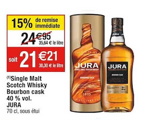 single malt scotch whisky bourbon cask 40% vol. jura