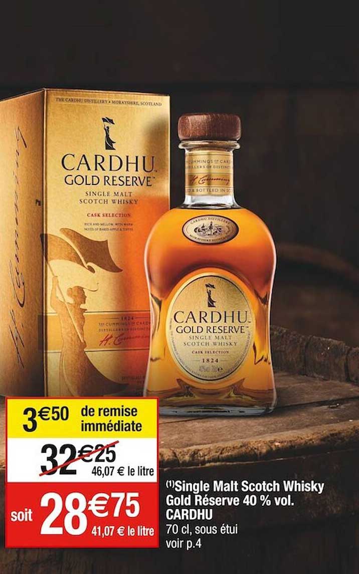 single malt scotch whisky gold réserve 40% vol. cardhu