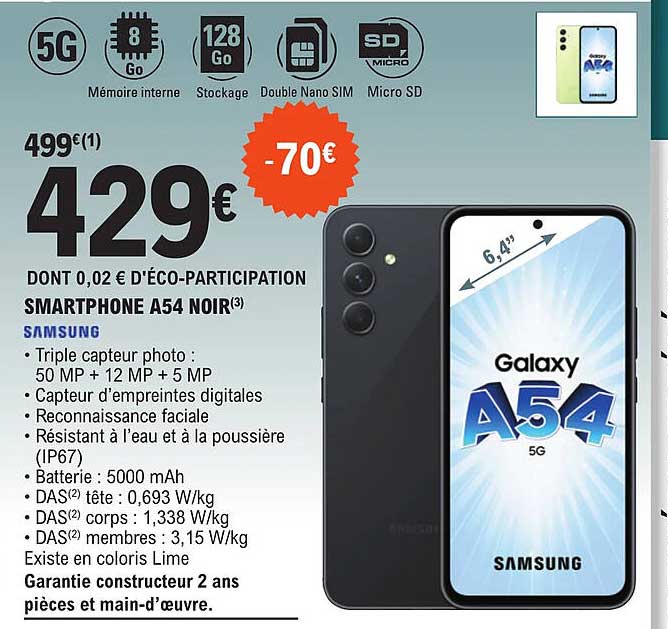 Smartphone A54 Noir Samsung