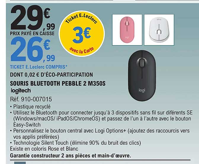 souris bluetooth pebble 2 m350s logitech