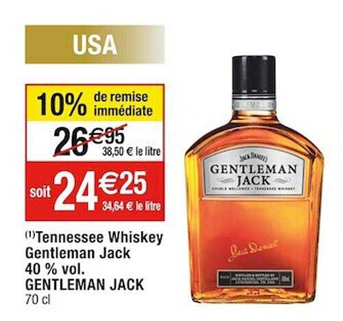 tennessee whiskey gentleman jack 40% vol. gentleman jack