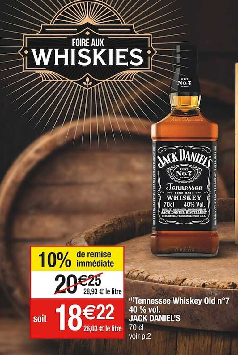 tennessee whiskey old n°7 40% vol. jack daniel's
