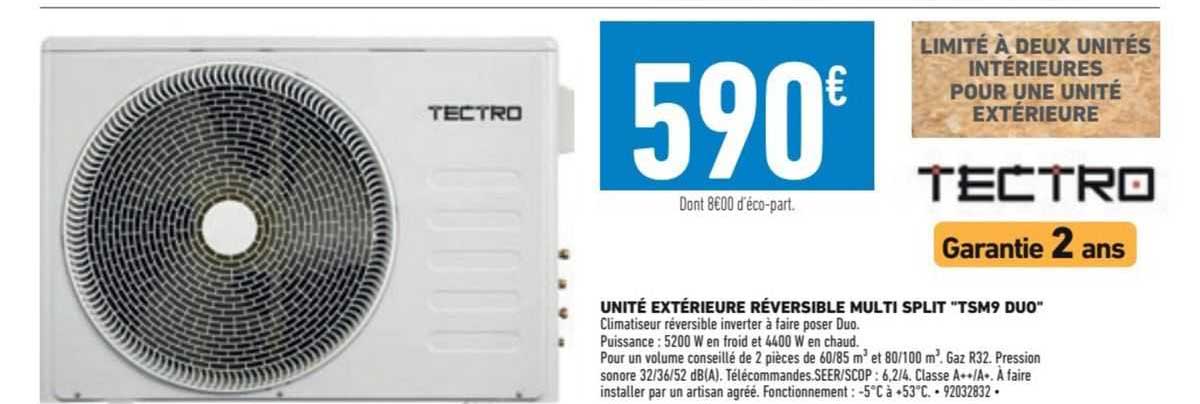 unité extérieure réversible multi split "tsm9 duo" tectro