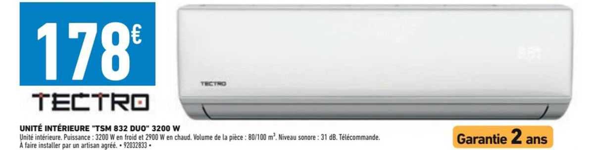 Unité Intérieure "tsm 832 Duo" 3200 W Tectro