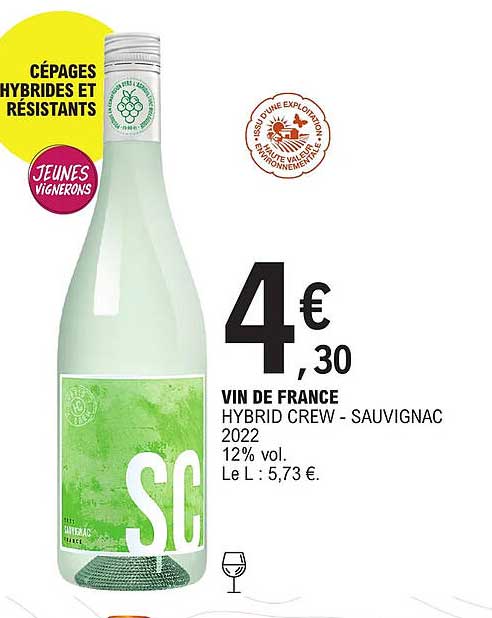 vin de france hybrid crew - sauvignac 2022