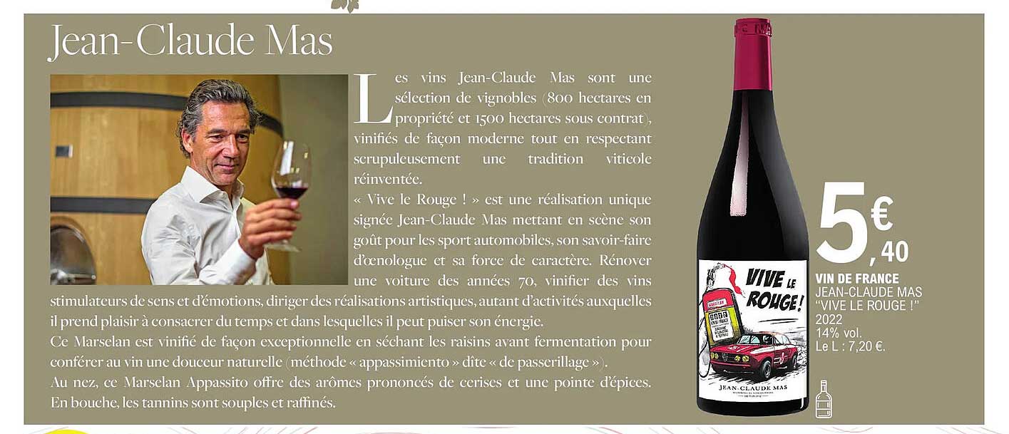 vin de france jean-claude mas "vive le rouge !" 2022