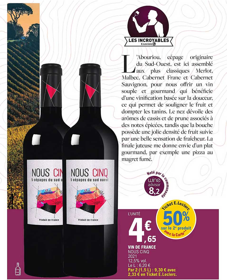 vin de france nous cinq 2021