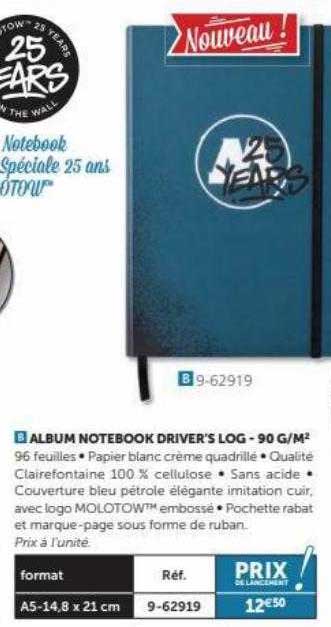 album notebook driver's log - 90 g-m²