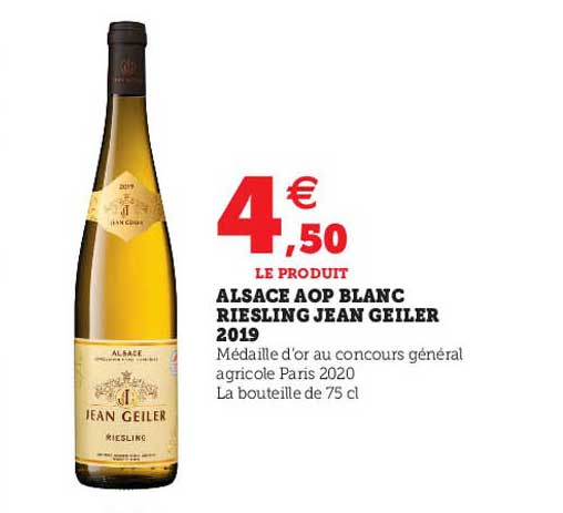alsace aop blanc riesling jean geiler 2019