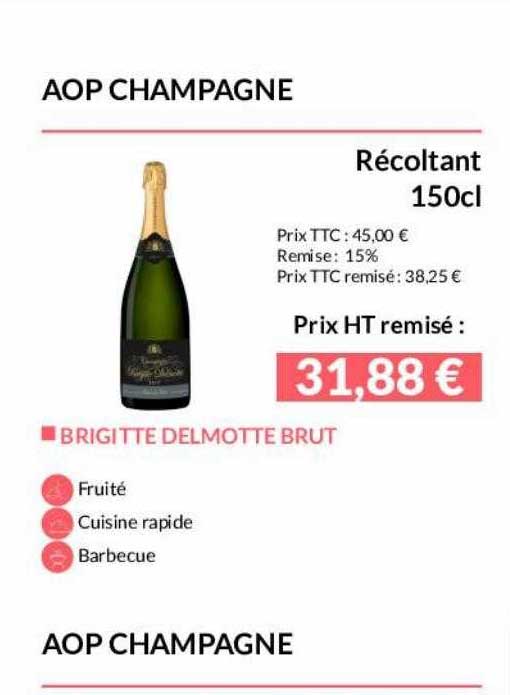 aop champagne récoltant 150cl brigitte delmotte brut