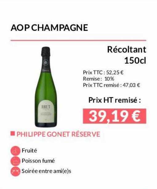 aop champagne récoltant 150cl philippe gonet réserve