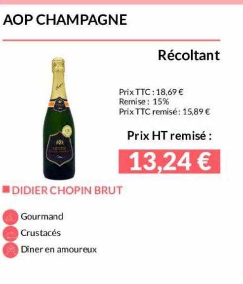 aop champagne récoltant didier chopin brut