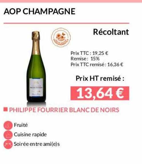 aop champagne récoltant philippe fourrier blanc de noirs
