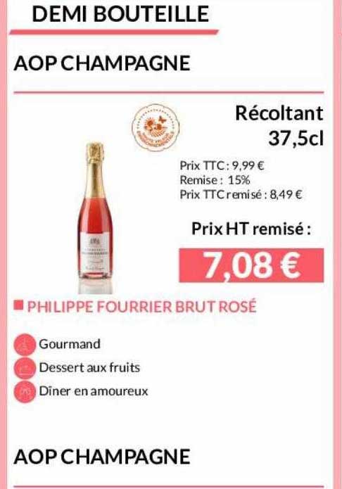 aop champagne récoltant philippe fourrier brut rosé