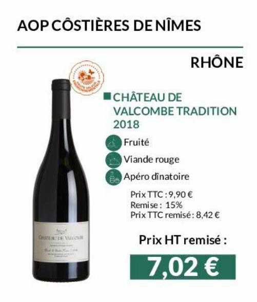 aop côstières de nîmes rhône château de valcombe tradition 2018