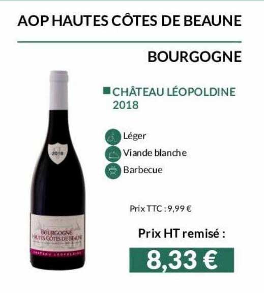 aop hautes côtes de beaune bourgogne château léopoldine 2018