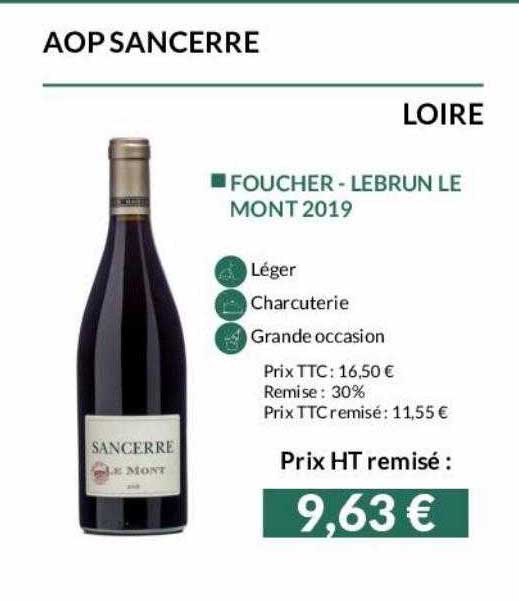 aop sancerre loire foucher - lebrun le mont 2019