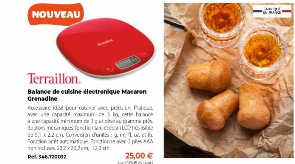 Balance De Cuisine électronique Macaron Grenadine