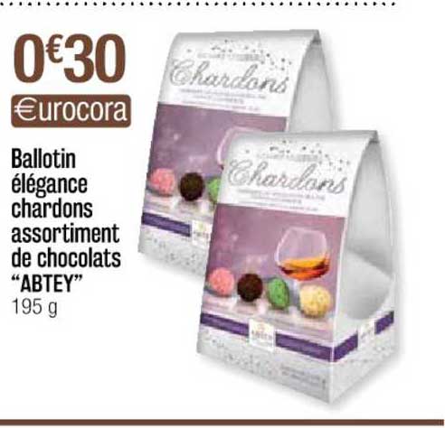 Ballotin élégance Chardons Assortiment De Chocolats "abtey"