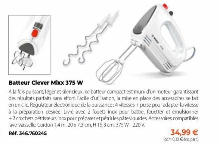 batteur clever mixx 375 w