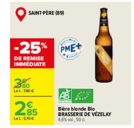 bière blonde bio brasserie de vézelay