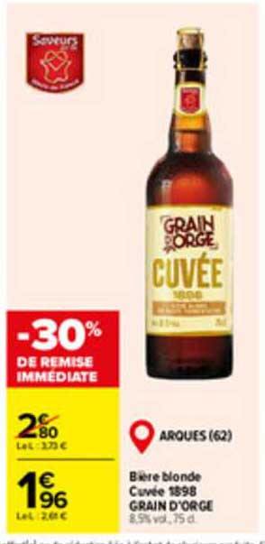 bière blonde cuvée 1898 grain d'orge