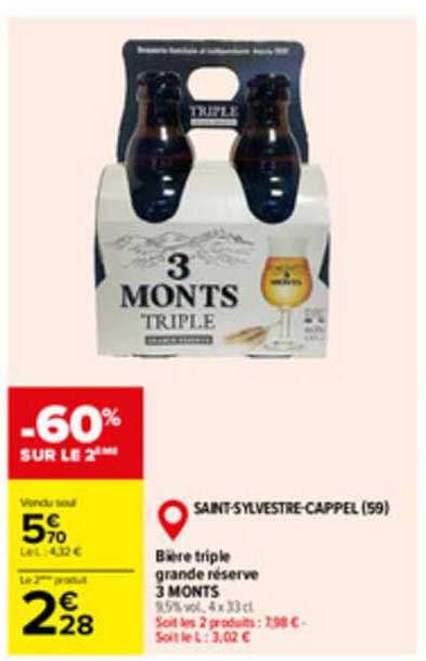 Bière Triple Grande Réserve 3 Monts