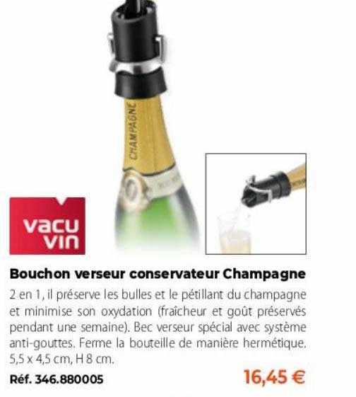 bouchon verseur conservateur champagne