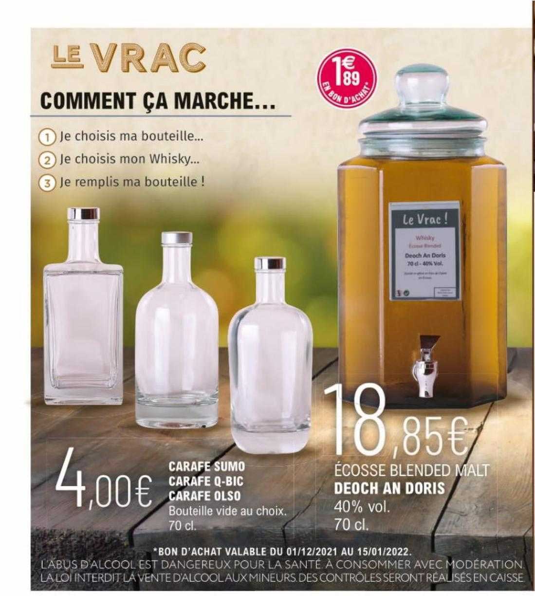 carafe sumo, carafe q-bic, carafe olso, écosse blended malt deoch an doris