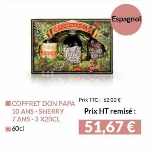 coffret don papa 10 ans - sherry 7 ans - 3 x 20 cl