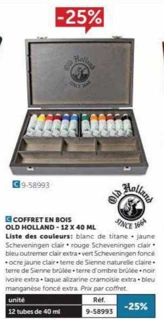 coffret en bois old holland - 12 x 40 ml