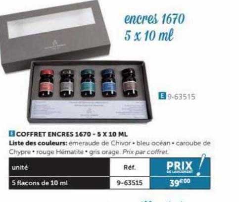 coffret encres 1670 - 5 x 10 ml