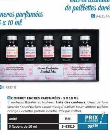 coffret encres parfumées - 5 x 10 ml
